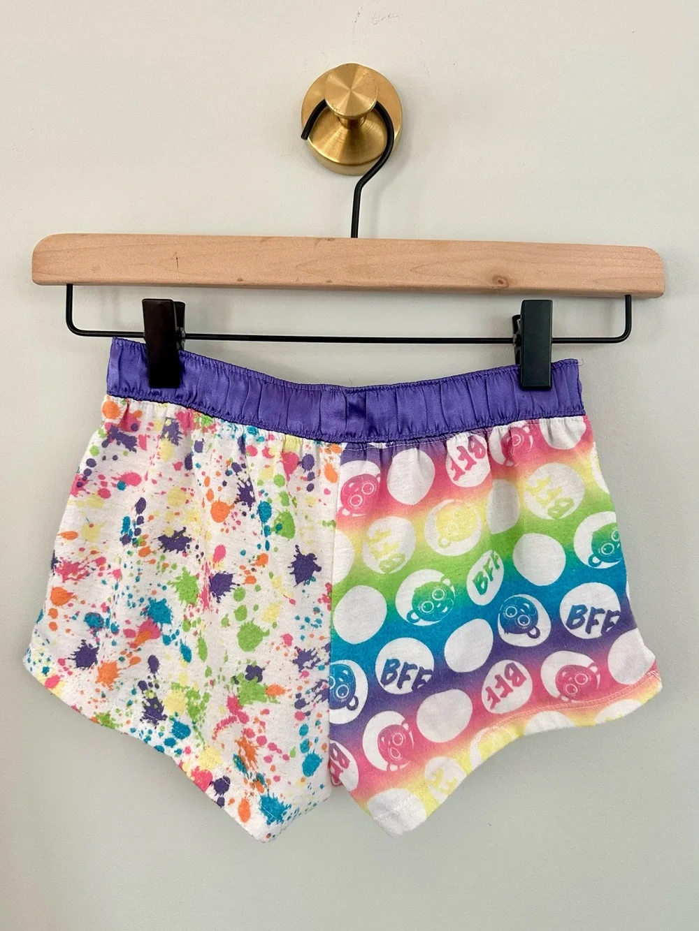 Y2K Justice Sleep Shorts 6/7 Rainbow BFF Pajama Lounge Shorts Coquette Kawaii